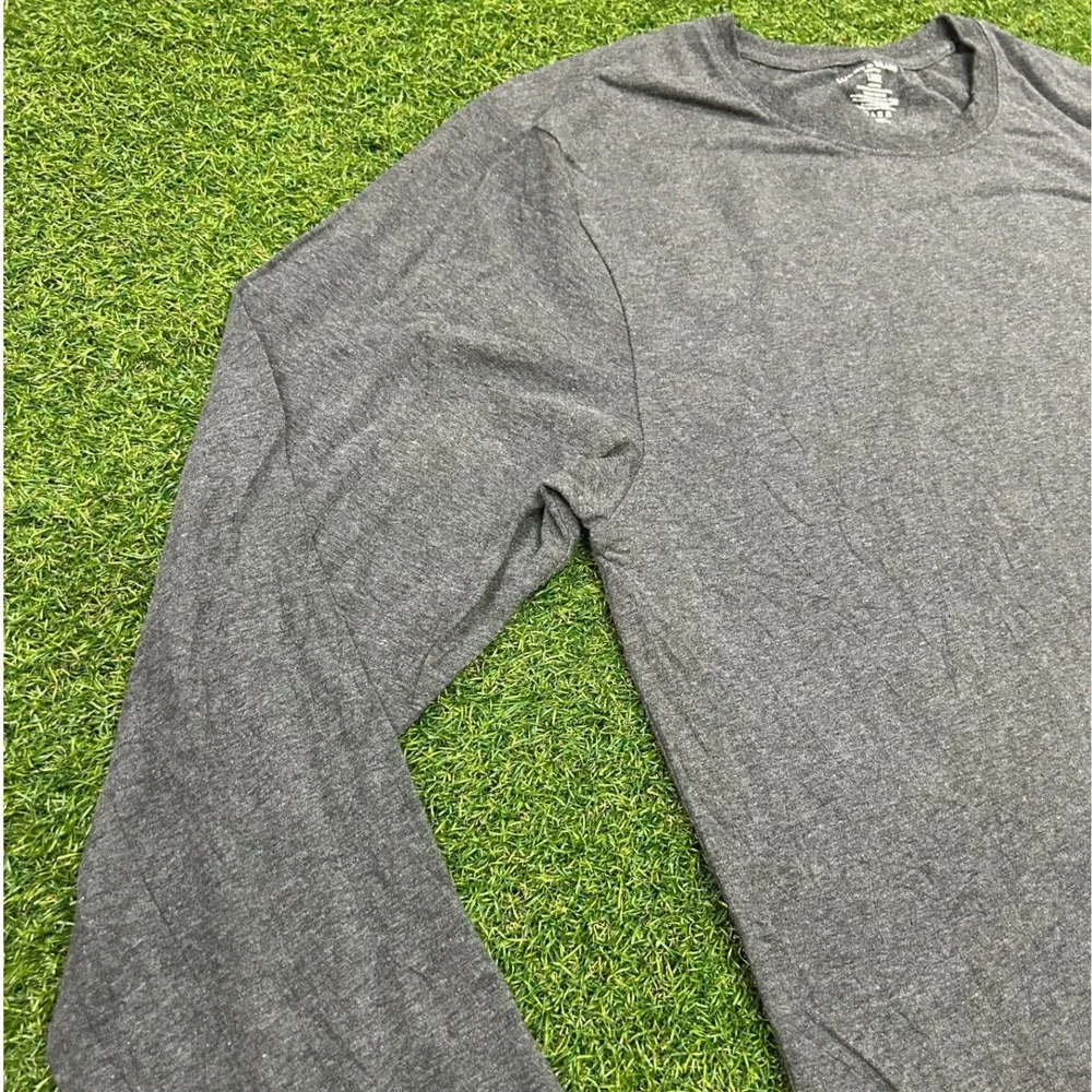 Lucky Brand Mens Long Sleeve Sleepwear Shirt Charcoal Gray Clover Logo Large